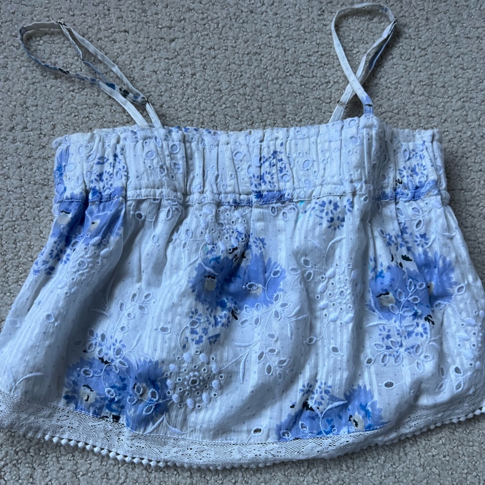 Cropped eyelet top from saks